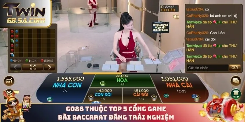 GO88 thuộc top 5 cổng game bài Baccarat đáng trải nghiệm 